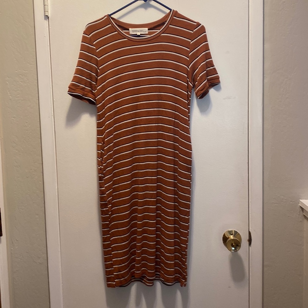 Brass & Roe Striped T Shirt Dress